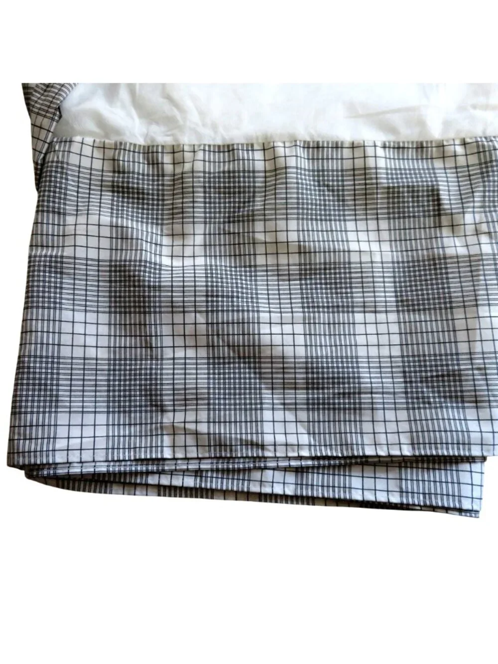 Vintage Martha Stewart Everyday Full Bed Skirt Black/White Plaid 12